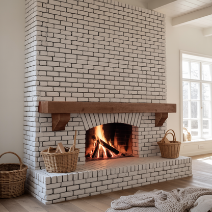 Rustic Fireplace Mantel Shelf For Living Room Cabin Decor