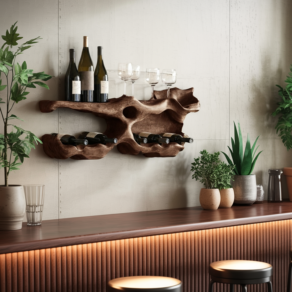 Farmhouse Wine Holder For Living Room Shelf Accent