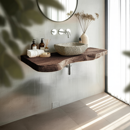 Rustic Live Edge Vanity For Modern Bathroom Designs