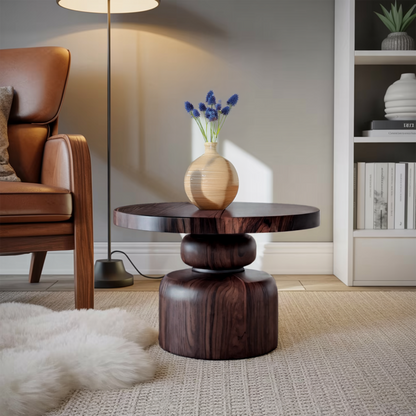 Zen Sculptural Side Table Japandi Accent For Entryway And Tea Room