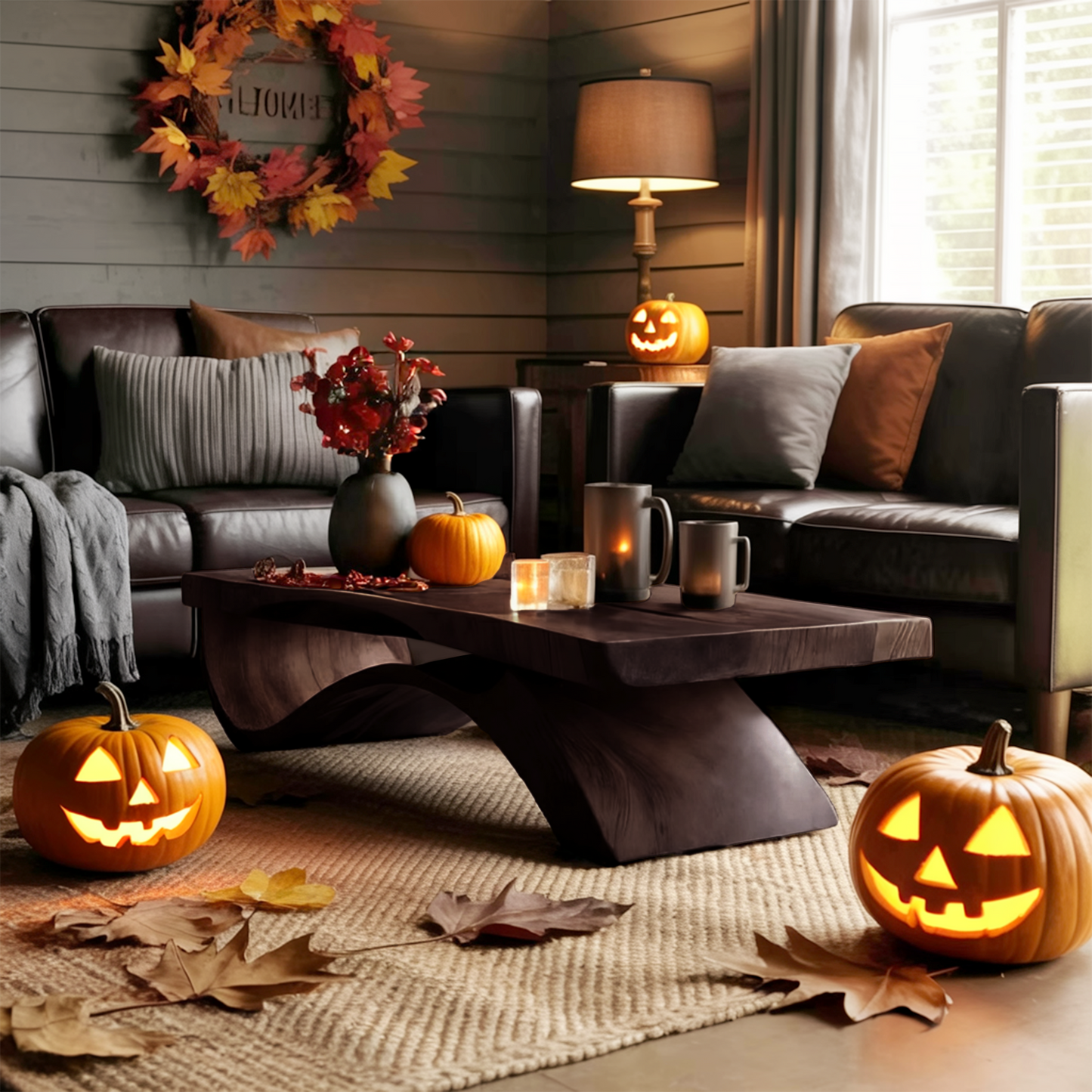 Mid Century Wooden Live Edge Coffee Table Livingroom Decor Autumn Vibes