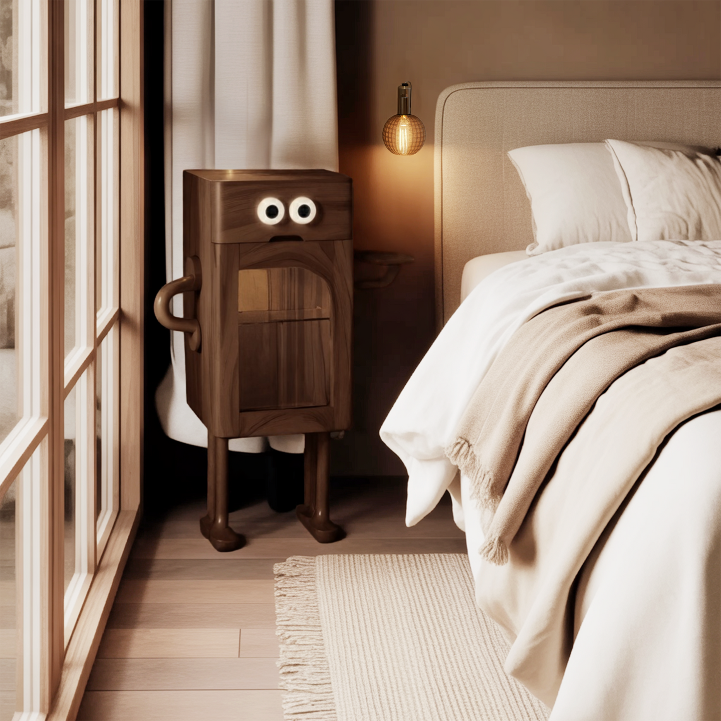 Whimsical Robot Nightstand For Kids Bedroom Or Playroom