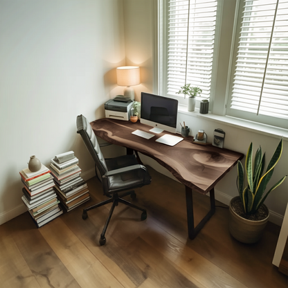 Modern Live Edge Desk For Minimalist Home Office Placement
