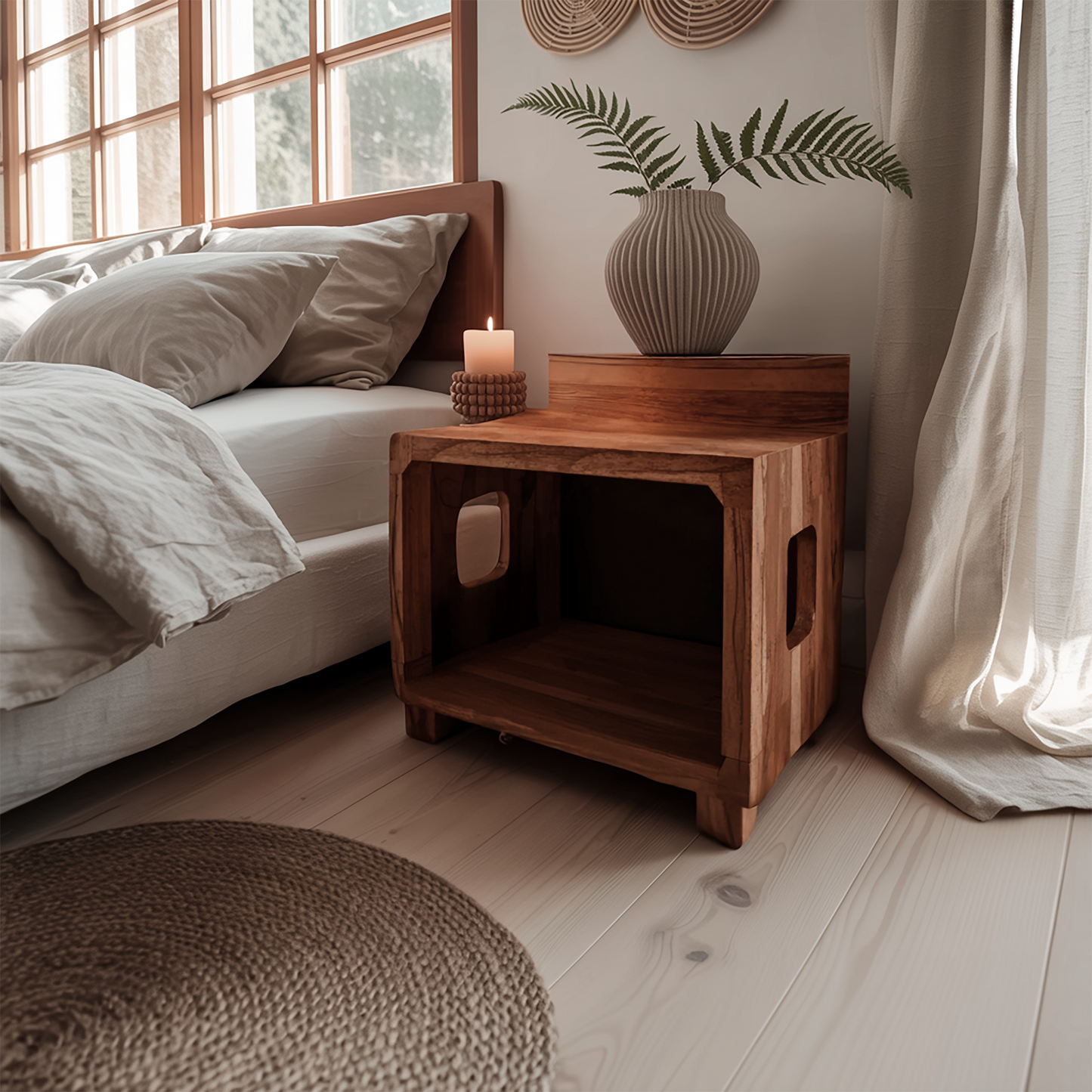 Modern Nightstand With Pet Bed For Small Spaces