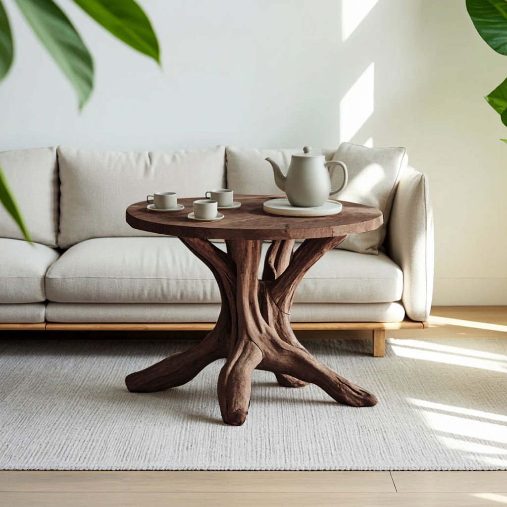 Mid Century Solid Wood End Table Chic Living