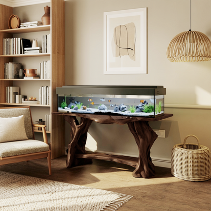 Elegant Coffee Table With Built-in Aquarium Design