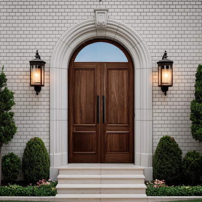 Modern Arched Entry Door For Minimalist Contemporary Home