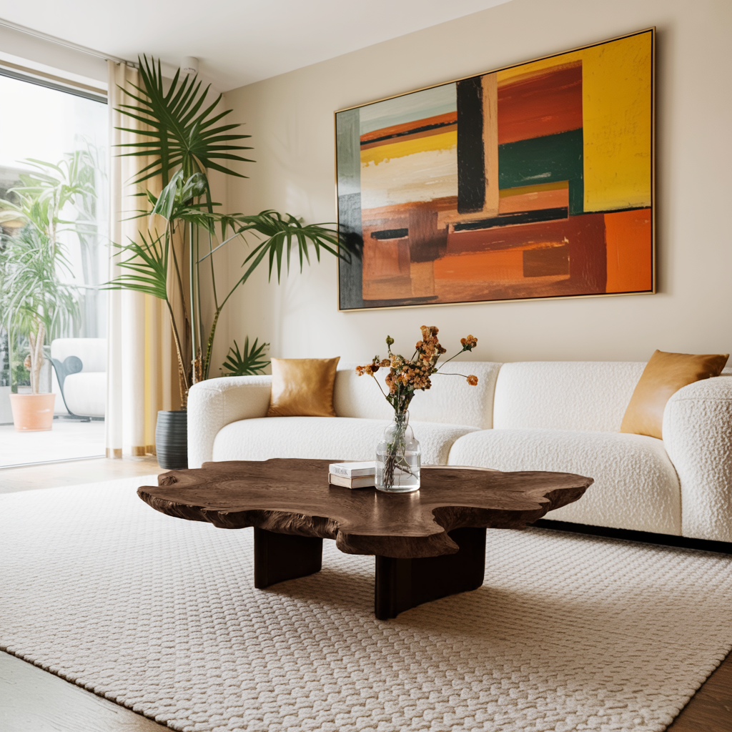 Mid Century Coffee Table For Natural Wood Interior