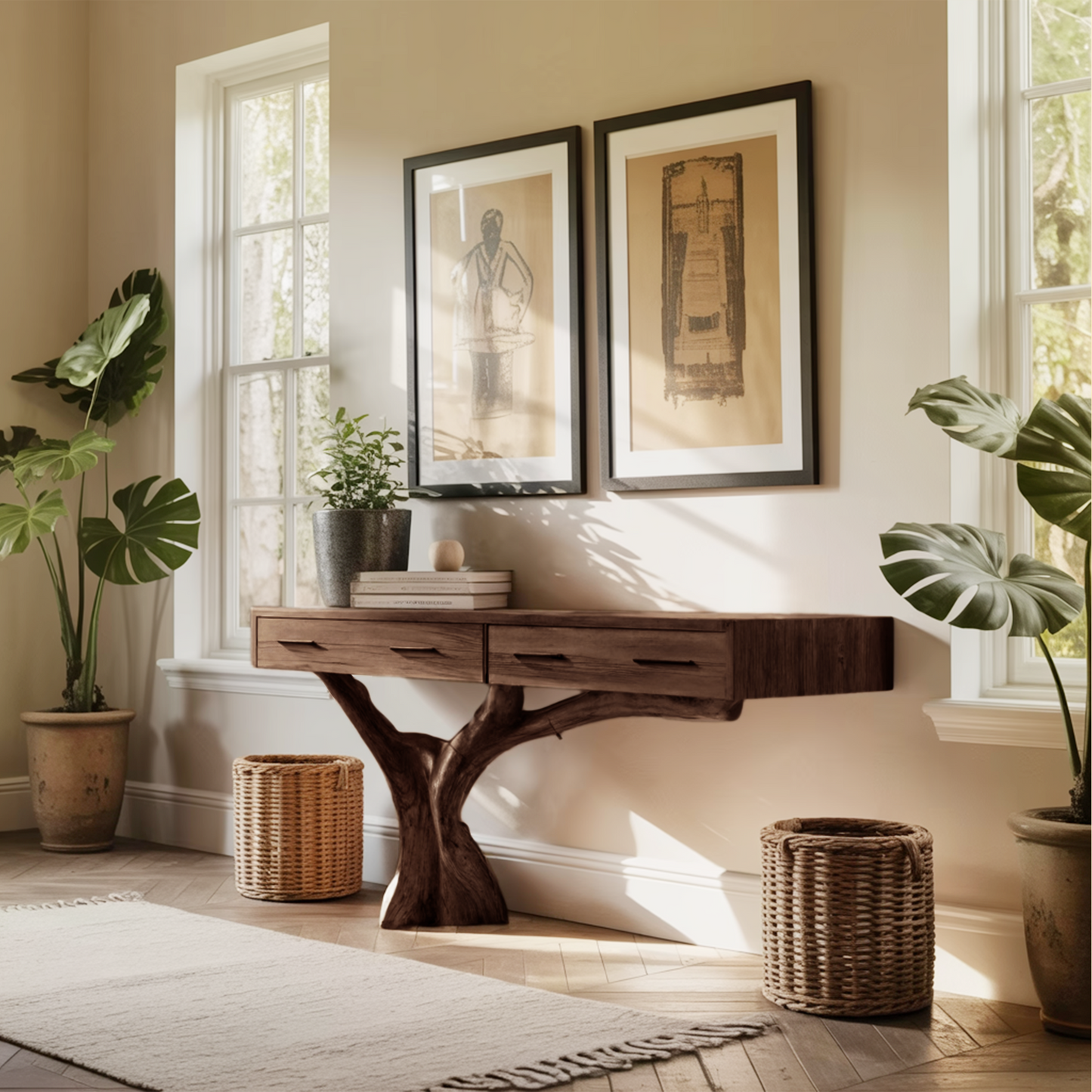 Farmhouse Live Edge Entryway Table For Bedroom Cozy Rustic Vibes