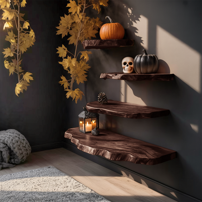 Mid Century Solid Wood Shelf For Bedroom Halloween Decor And Storage Space