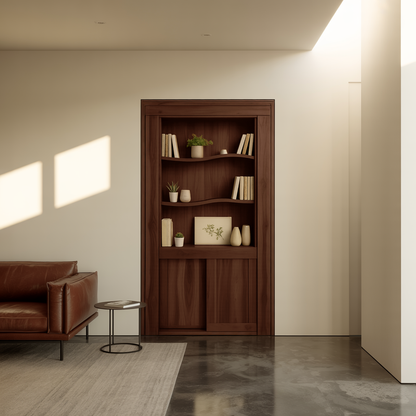 Rustic Hidden Bookshelf Door For Home Library And Entryway