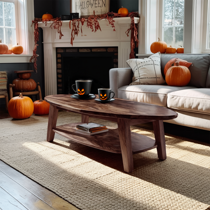 Farmhouse Solid Wood Coffee Table For Living Room Autumn Halloween