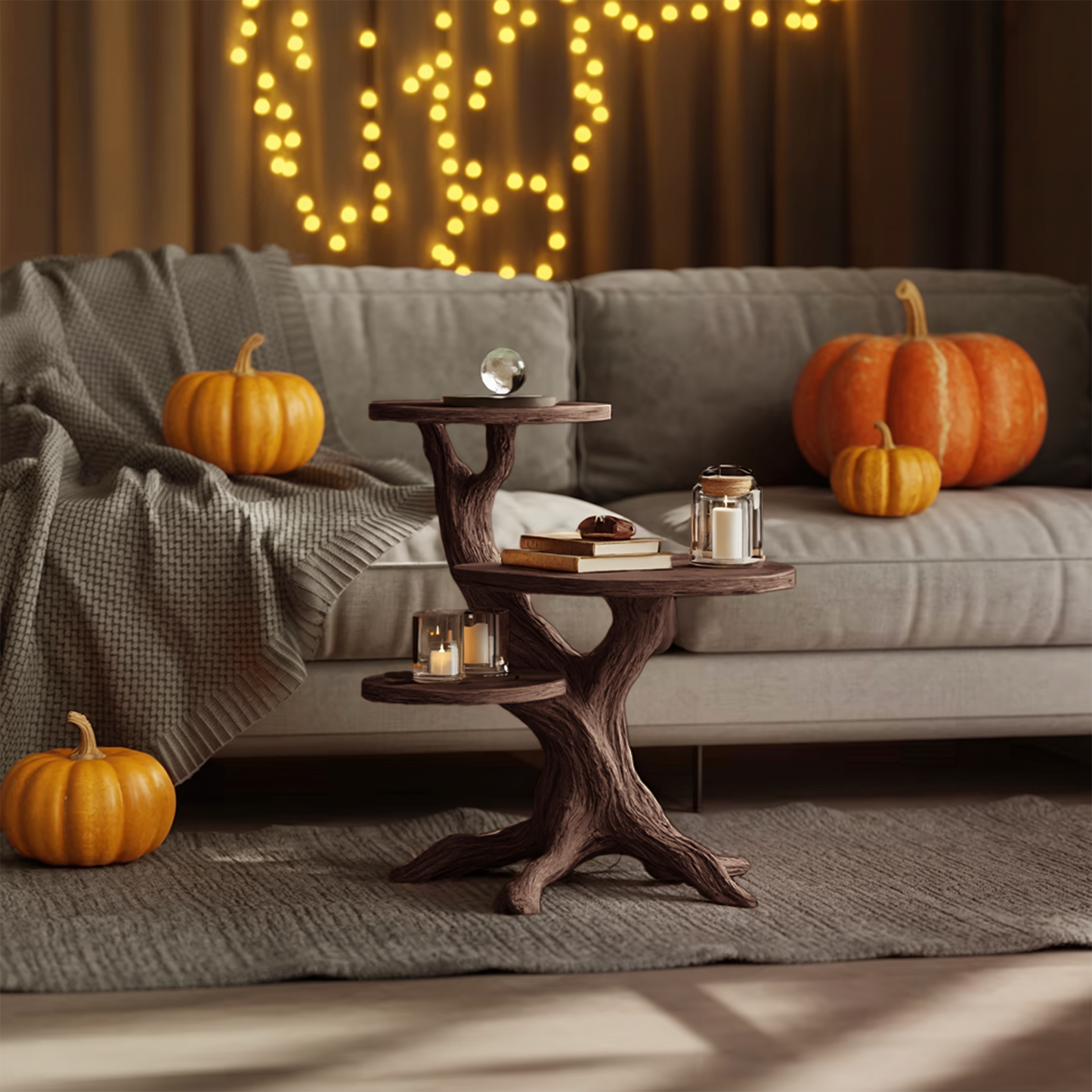 Mid Century Round End Table For Entryway Design Gothic Halloween Decor