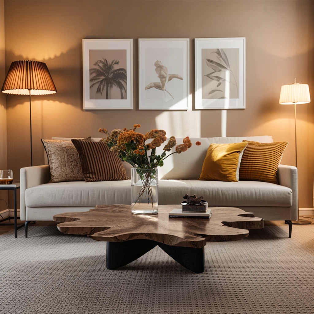 Farmhouse Solid Wood Table For Cozy Living Room