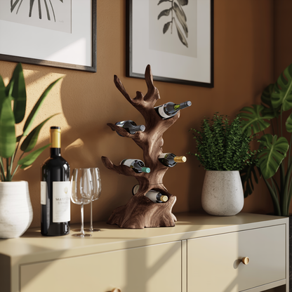 Farmhouse Wine Stand For Kitchen Wine Display Rack