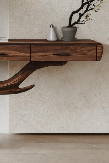 Mid Century Solid Wood Dressing Table For Living Room