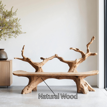 Mid Century Live Edge Bench For Elegant Patio