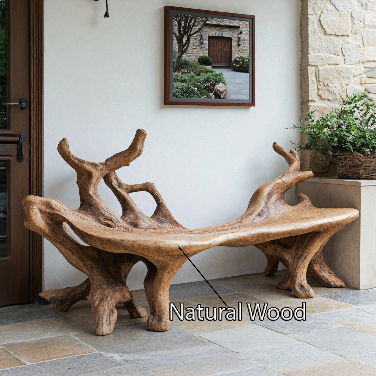 Farmhouse Wooden Bench For Cozy Living Room Accents