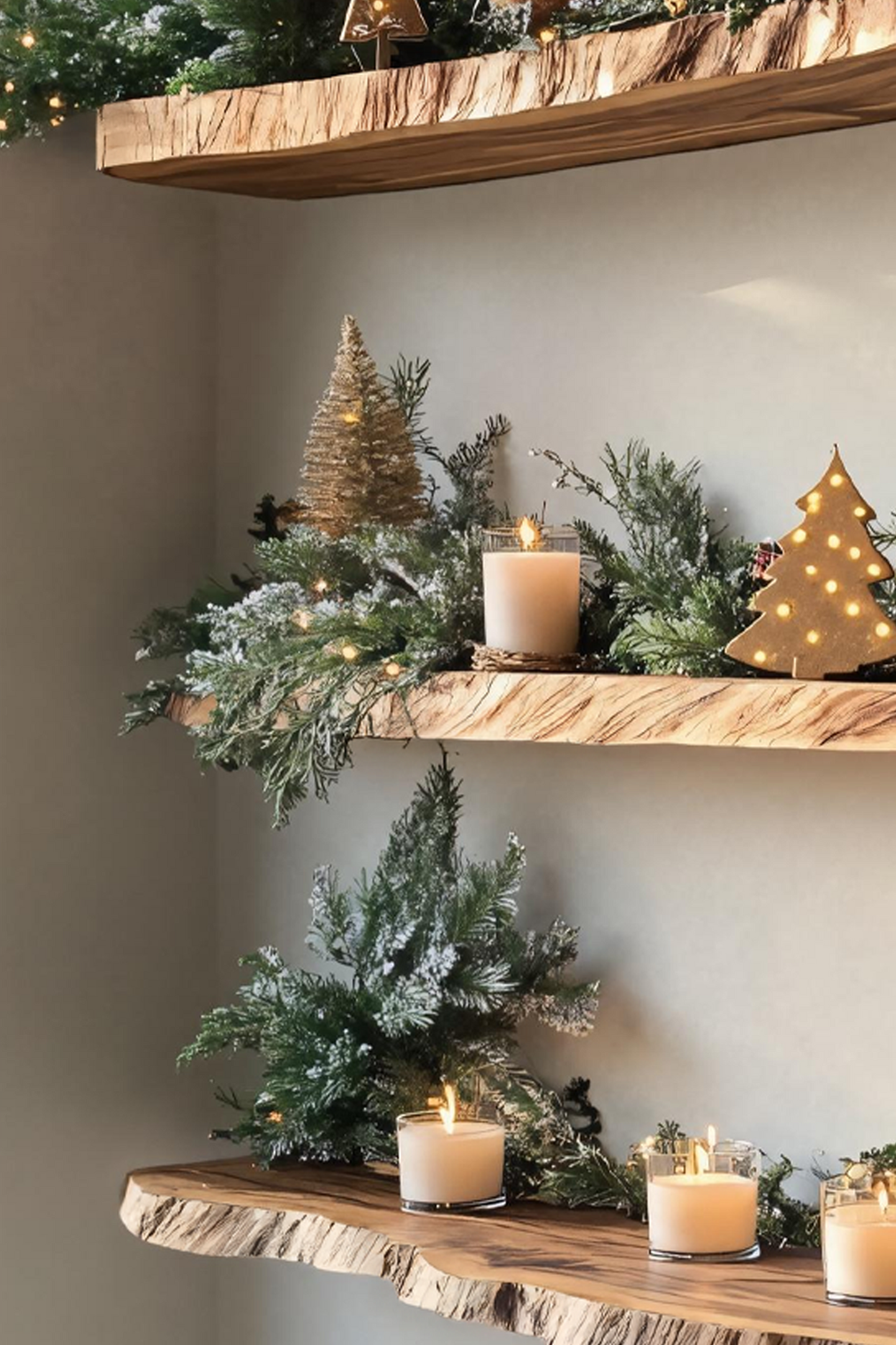 Handcrafted Live Edge Floating Shelf For Festive Xmas Entryway Design