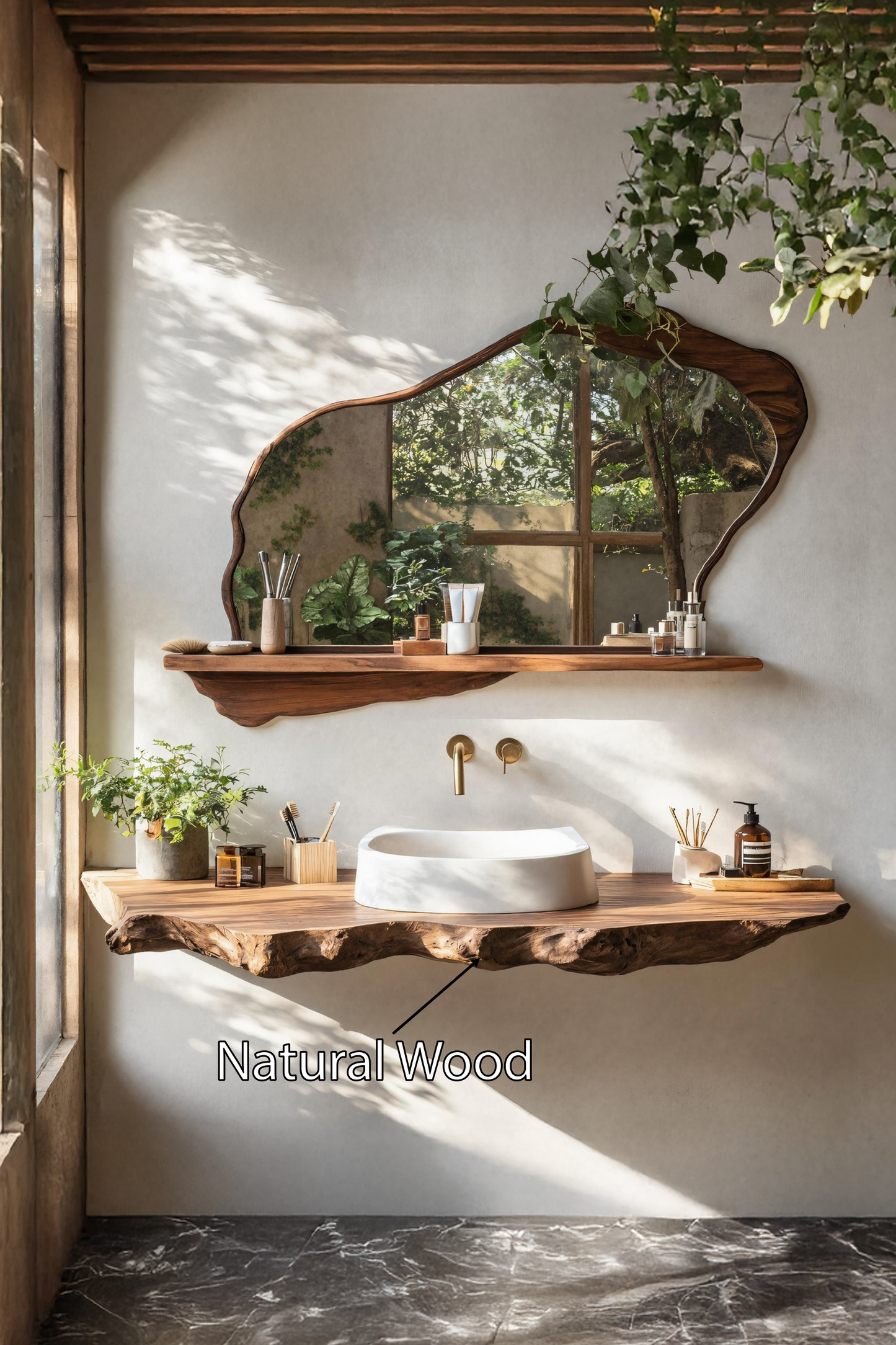 Handcrafted Wooden Vanity For Natural Bathroom Style