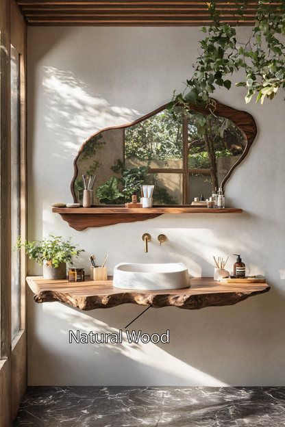 Handcrafted Wooden Vanity For Natural Bathroom Style