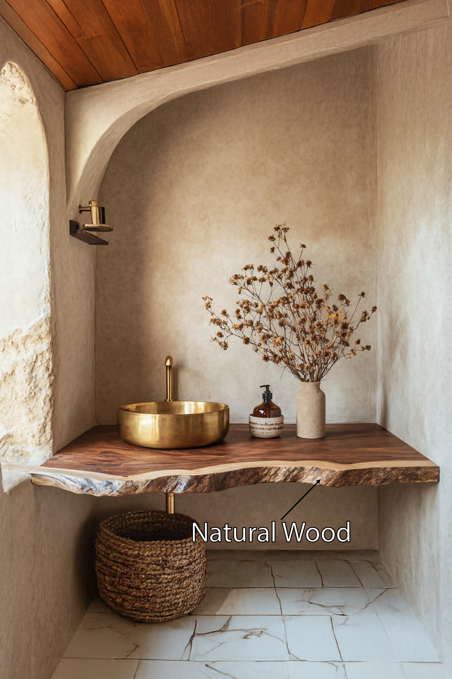 Mid Century Solid Wood Vanity For Furniture Decor