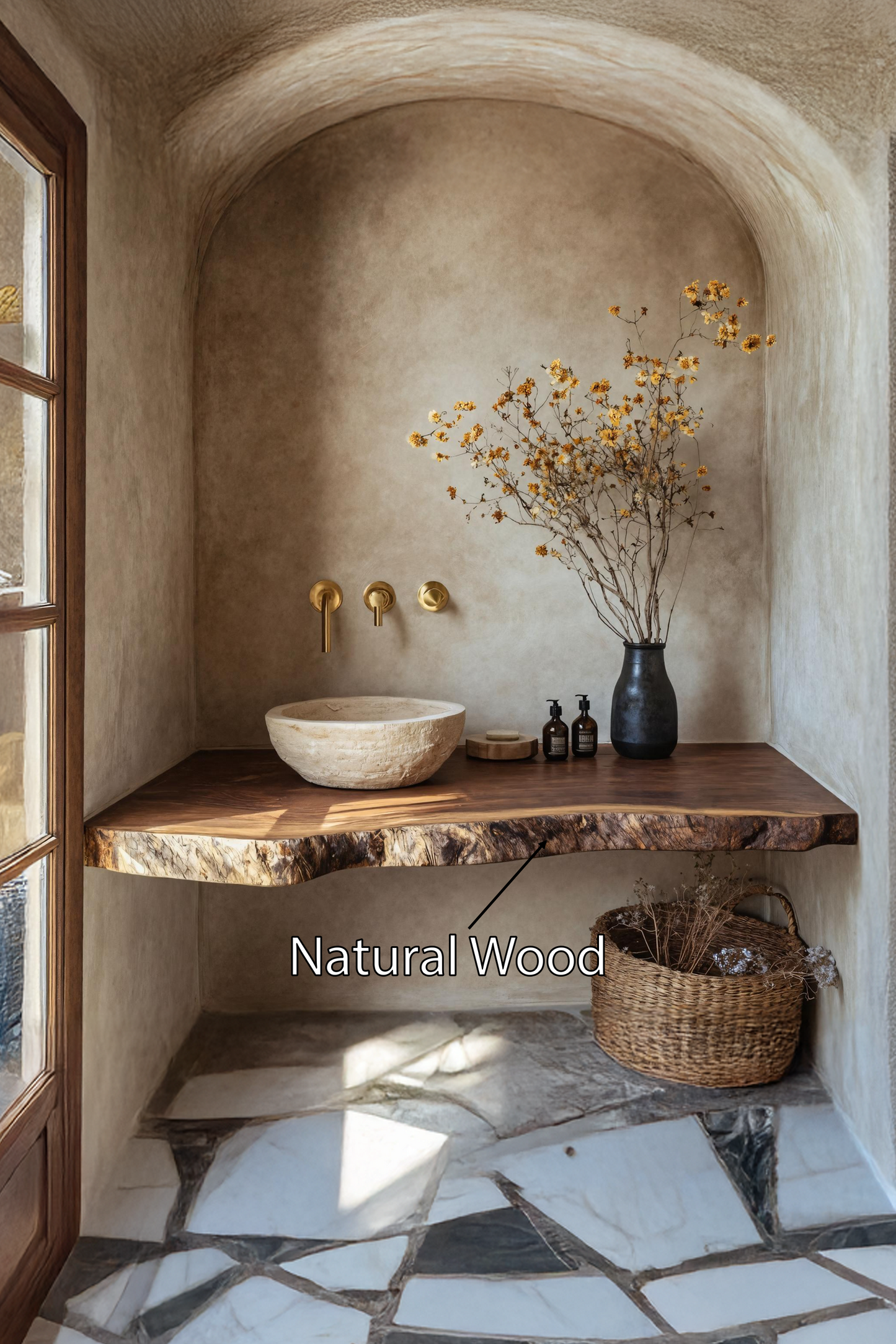 Farmhouse Wooden Vanity With Sink For Bathroom Decor