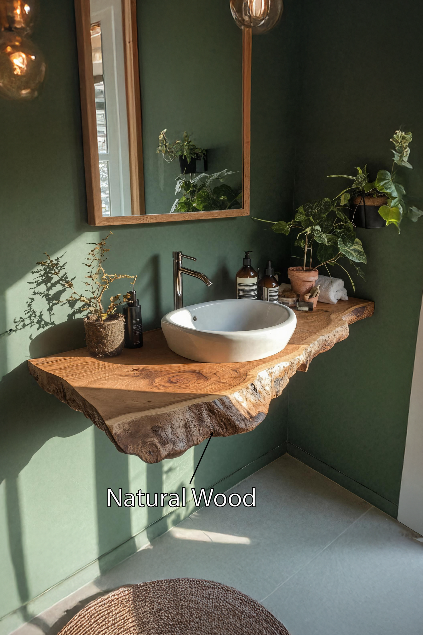 Farmhouse Bathroom Vanity In Solid Wood With Shelf