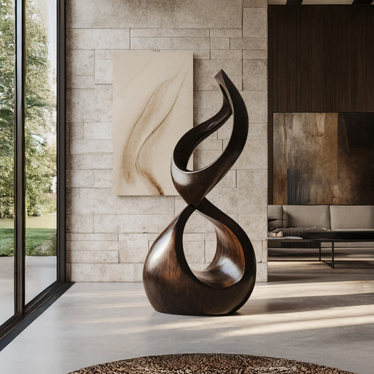 Rustic Large Wooden Sculpture For Outdoor Garden Style