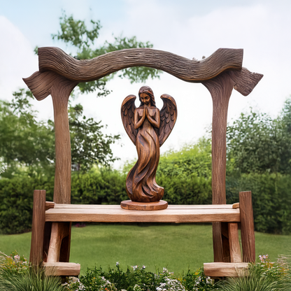 Rustic Abstract Sculpture For Furniture Wall Centerpiece