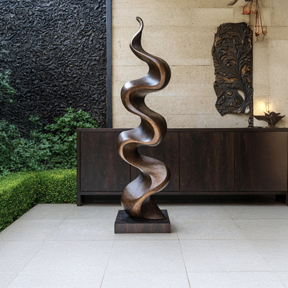 Rustic Large Wooden Sculpture For Garden