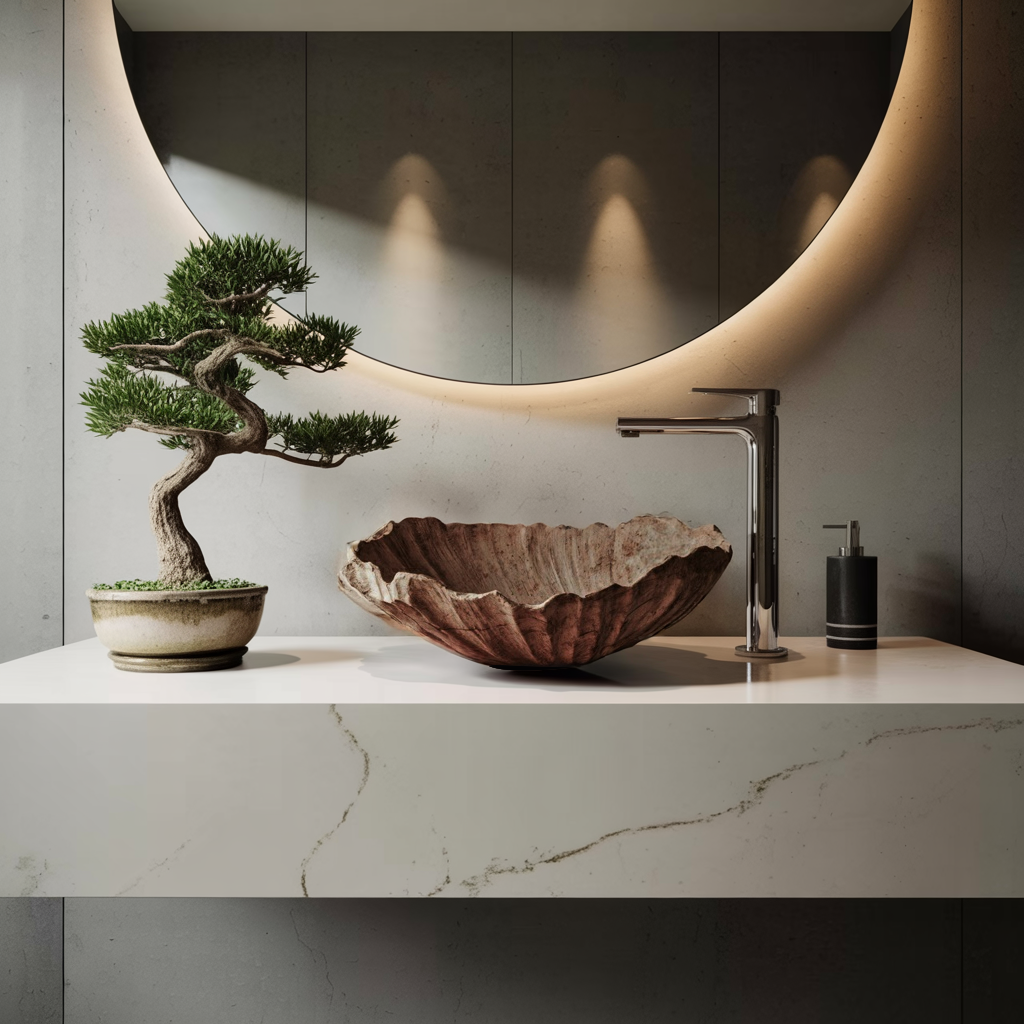 Wooden Vessel Sink Handcrafted Rustic For Furniture Decor