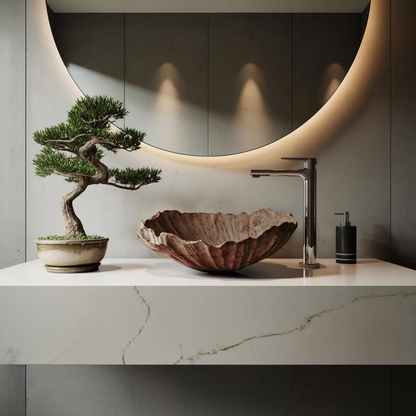 Wooden Vessel Sink Handcrafted Rustic For Furniture Decor